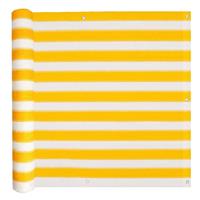 vidaXL Balkonscherm HDPE 75x600 cm geel en wit