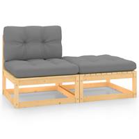 vidaXL 2-tlg. Garten-Lounge-Set mit Kissen Kiefer Massivholz 