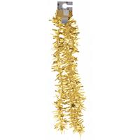 Gouden Kerstversiering Folieslinger Met Sterretjes 180 Cm