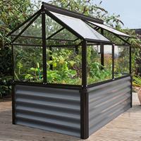 Vitavia Hochfrühbeet Gaia Jumbo mit Unterbau schwarz 122 x 84 x 137 cm 4 mm HKP