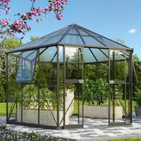 Vitavia Broeikas Galaxis Maat 9000 Gepoedercoat Aluminium Zwart Gehard Veiligheidsglas (esg) + Polycarbonaat (pc) 6mm