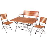HARMS 4 teilig Tisch Sitz Gruppe Eukalyptus Bank Stühle Garten Balkon Lounge Terrasse