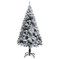 vidaXL Kunstkerstboom met sneeuwvlokken 150 cm PVC groen