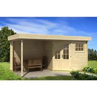 Alpholz 5-hoekig Tuinhuis model Mosel met plat Dak