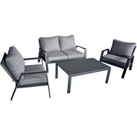 HARMS 4-Teiliges Lounge-Set anthrazit Sitzgruppe ALU Sessel Tischgruppe Garten Veranda