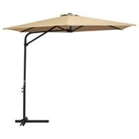 vidaXL Tuinparasol met stalen paal 300 cm taupe - vidaXL