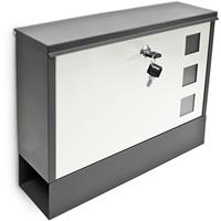 RELAXDAYS Design Briefkasten Metall 36x30cm Schwarz-Weiß