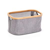 Zeller Aufbewahrungskorb, Polyester/Bamboo, Grau - 