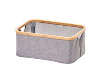 Zeller Aufbewahrungskorb, Polyester/Bamboo, Grau - 