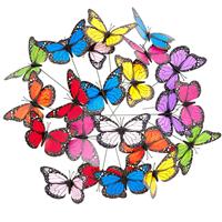 RELAXDAYS Gartendeko Schmetterling, 36er Set, Pflanzkasten Dekoration, Topfstecker, Outdoor Deko, Metallstab, PVC, bunt