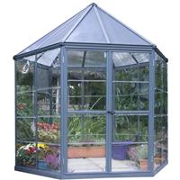 Praxis Palram serre Oasis zeshoekig grijs 247x114x267cm 3,8m² (8,8m²)