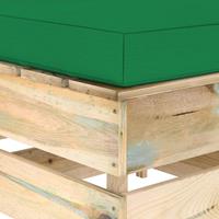 vidaXL Hocker sectioneel met kussen groen geïmpregneerd hout