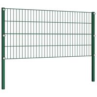 vidaXL Schuttingpaneel met palen 1,7x0,8 m ijzer groen