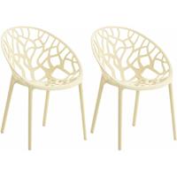 CLP 2x Stapelbarer Gartenstuhl Hope-creme