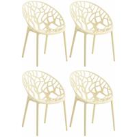 CLP 4x Stapelbarer Gartenstuhl Hope-creme
