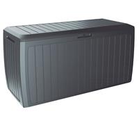 PROSPERPLAST Auflagenbox Kunststoff Truhe Box Kissenbox 100kg Gerätetruhe Kiste Gartentruhe Board PLUS anthrazit