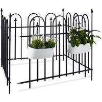 RELAXDAYS Gartenzaun Metall GOTH Komplettset 4,8 m, Metallzaun aus Eisen, 4 Zaunelemente 90 x 120 cm, anthrazit, schwarz
