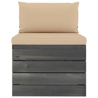 vidaXL Loungesofa Garten-Paletten-Mittelsofa mit Kissen Kiefernholz, 1 Teile