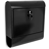 RELAXDAYS Briefkasten mit Zeitungsfach, Postkasten aus Eisen, Abschließbar, HBT: ca. 41,5 x 38 x 12 cm, schwarz