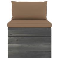 bonnevie Garten-Paletten-Mittelsofa mit Kissen，Gartensofa Kiefernholz vidaXL