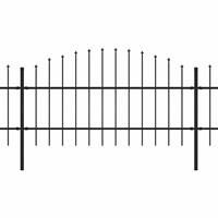 vidaXL Tuinhek met speren bovenkant (0,75-1)x3,4 m staal zwart