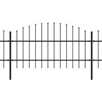 vidaXL Tuinhek met speren bovenkant (0,75-1)x8,5 m staal zwart