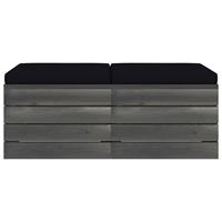 vidaXL Loungesofa Garten-Paletten-Hocker 2 Stk. mit Kissen Kiefer Massivholz, 2 Teile