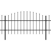 vidaXL Tuinhek met speren bovenkant (0,75-1)x17 m staal zwart