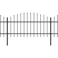 vidaXL Tuinhek met speren bovenkant (1-1,25)x8,5 m staal zwart