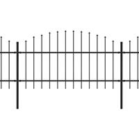 vidaXL Tuinhek met speren bovenkant (1-1,25)x15,3 m staal zwart
