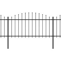 vidaXL Tuinhek met speren bovenkant (1,25-1,5)x3,4 m staal zwart
