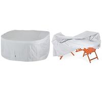 Schutzhülle Abdeckung Sitzgruppe Abdeckplane 420D Oxford Gartenmöbel Sitzgruppe 6+1 - Kingsleeve