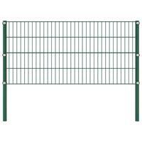 vidaXL Schuttingpaneel met palen 10,2x0,8 m ijzer groen