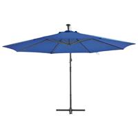 vidaXL Zweefparasol met LED-verlichting 350 cm azuurblauw