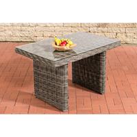 CLP Rattan Esstisch La Gomera Klarglas 120/140/160 cm-rund/graumeliert-120 cm