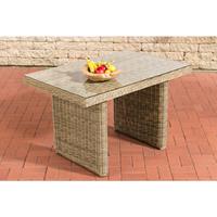 CLP Rattan Esstisch La Gomera Klarglas 120/140/160 cm-rund/natura-120 cm