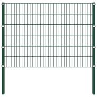 vidaXL Schuttingpaneel met palen ijzer 349x120 cm groen