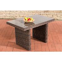 CLP Rattan Esstisch La Gomera Klarglas 120/140/160 cm-rund/braunmeliert-140 cm