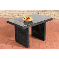 CLP Rattan Esstisch La Gomera Klarglas 120/140/160 cm-rund/schwarz-160 cm