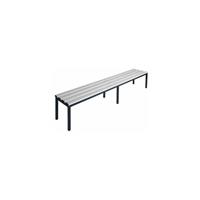 Wolf Garderobenbank ohne Lehne - PVC-Leisten, grau - Länge 2000 mm Bank Bank aus - 