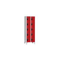 Wolf Lockerkast, vakhoogte 320 mm, h x b x d = 1850 x 600 x 500 mm, vakbreedte 300 mm, frame- / deurkleur lichtgrijs / vuurrood