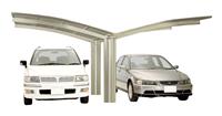 Ximax Aluminium Design-Carport Portoforte Typ 80 Y-Ausführung 4954x5430 mm Edelstahl-Look - 