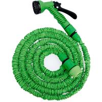 Eyepower Hochwertiger Gartenschlauch Flexibler Wasserschlauch Schlauch 2,5m-7m inkl 7fach Multifunktions Sprühkopf Grün