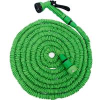 Eyepower Hochwertiger Gartenschlauch Flexibler Wasserschlauch Schlauch 7m-15m inkl 7fach Multifunktions Sprühkopf Grün