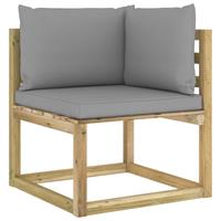 vidaXL Loungesofa Garten-Ecksofa mit Kissen in Grün Imprägniertes Kiefernholz, 1 Teile