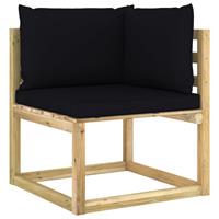 vidaXL Loungesofa Garten-Ecksofa mit Kissen in Grün Imprägniertes Kiefernholz, 1 Teile