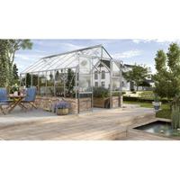 Vitavia Gewächshaus 'Cassandra 11500' inkl. Sockelmauer aluminium eloxiert Sockelfarbe: Siola Sandstein, 3 mm ESG - 