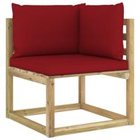 vidaXL Loungesofa Garten-Ecksofa mit Kissen in Grün Imprägniertes Kiefernholz, 1 Teile