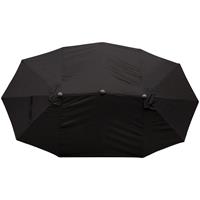 Outsunny Sonnenschirm Doppel mit Handkurbel Gartenschirm Marktschirm 460x270cm Schwarz - schwarz