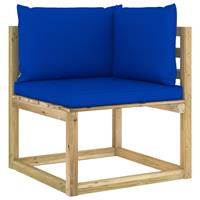 vidaXL Loungesofa Garten-Ecksofa mit Kissen Grün Imprägniertes Kiefernholz, 1 Teile